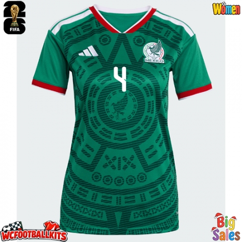 Mexico Edson Alvarez #4 Replica Home Stadium Shirt for Women World Cup 2026 Short Sleeve